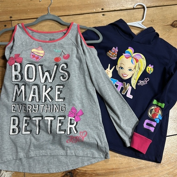 JoJo Siwa Two Pack: hoodie sweatshirt and long peek a boo sleeve tee, size M - Picture 1 of 10